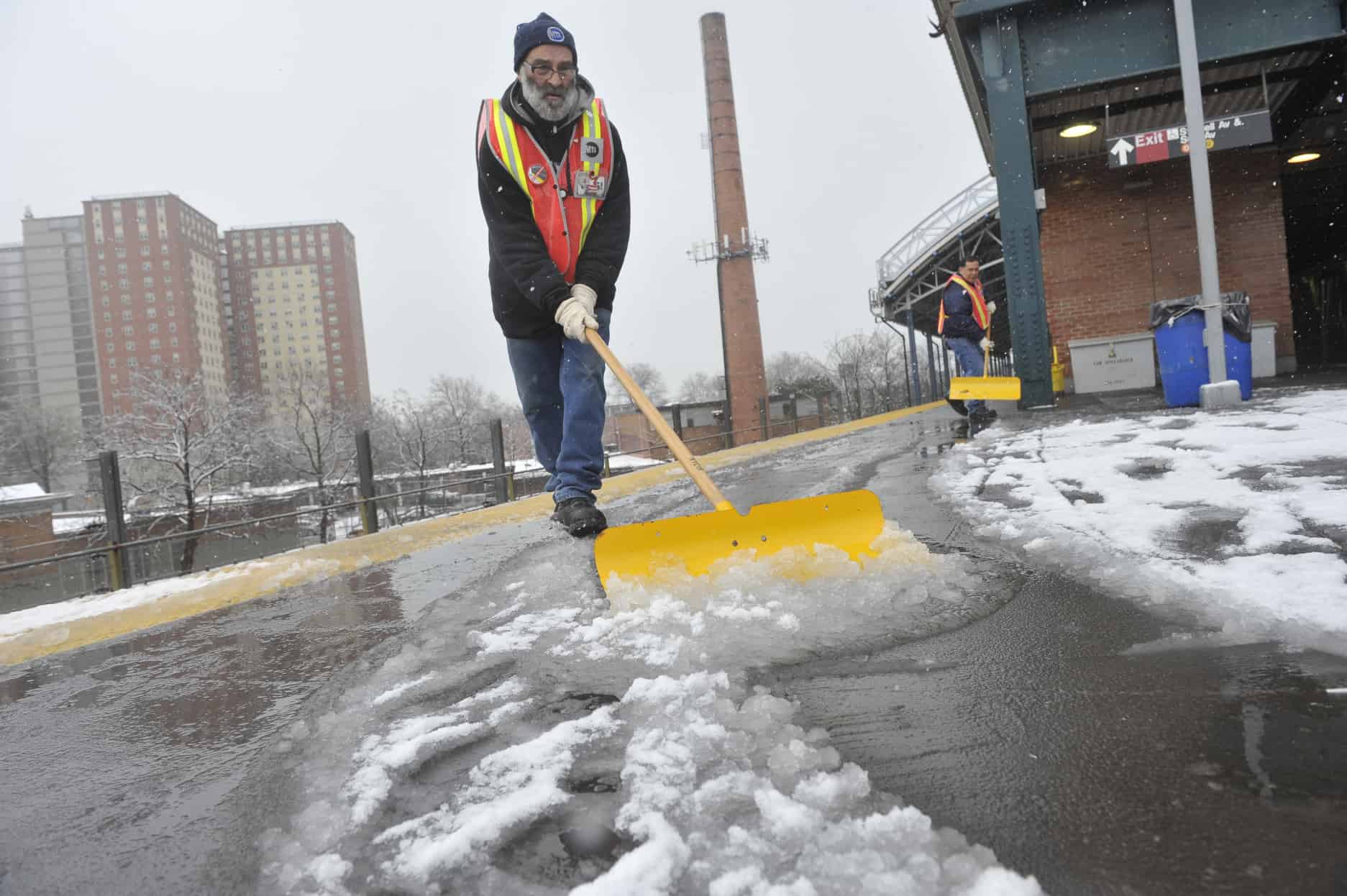 Snow storm shoveling
