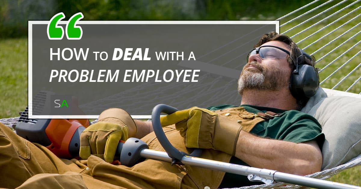 lawn worker relaxing outside