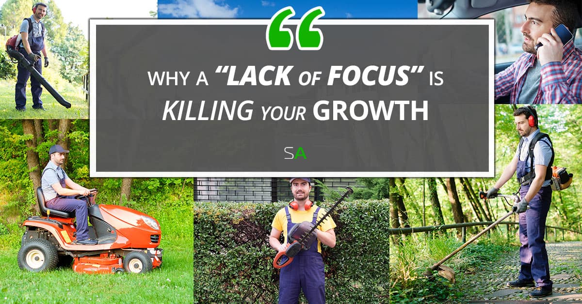 lawn care owner multitasking