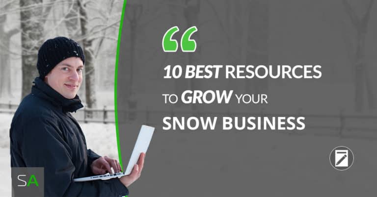 snow business owner using laptop